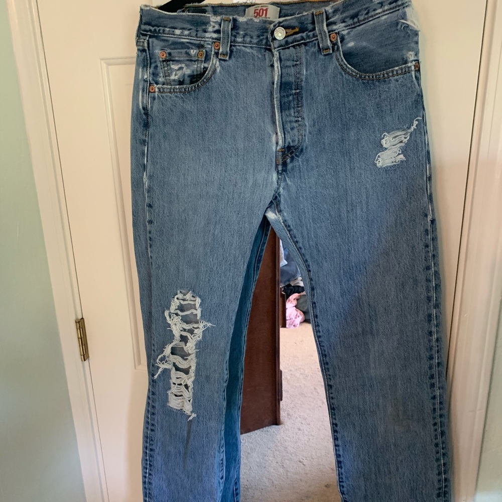 Distressed vintage Levi 501 jeans